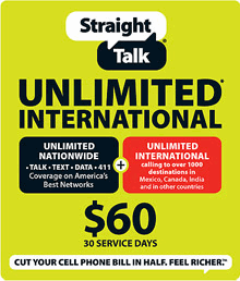 Straight Talk $60 Prepaid Refill PIN Card 30 Day Unlimited International Plan | eBay